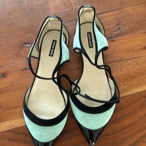 Black and Blue Armani sandals